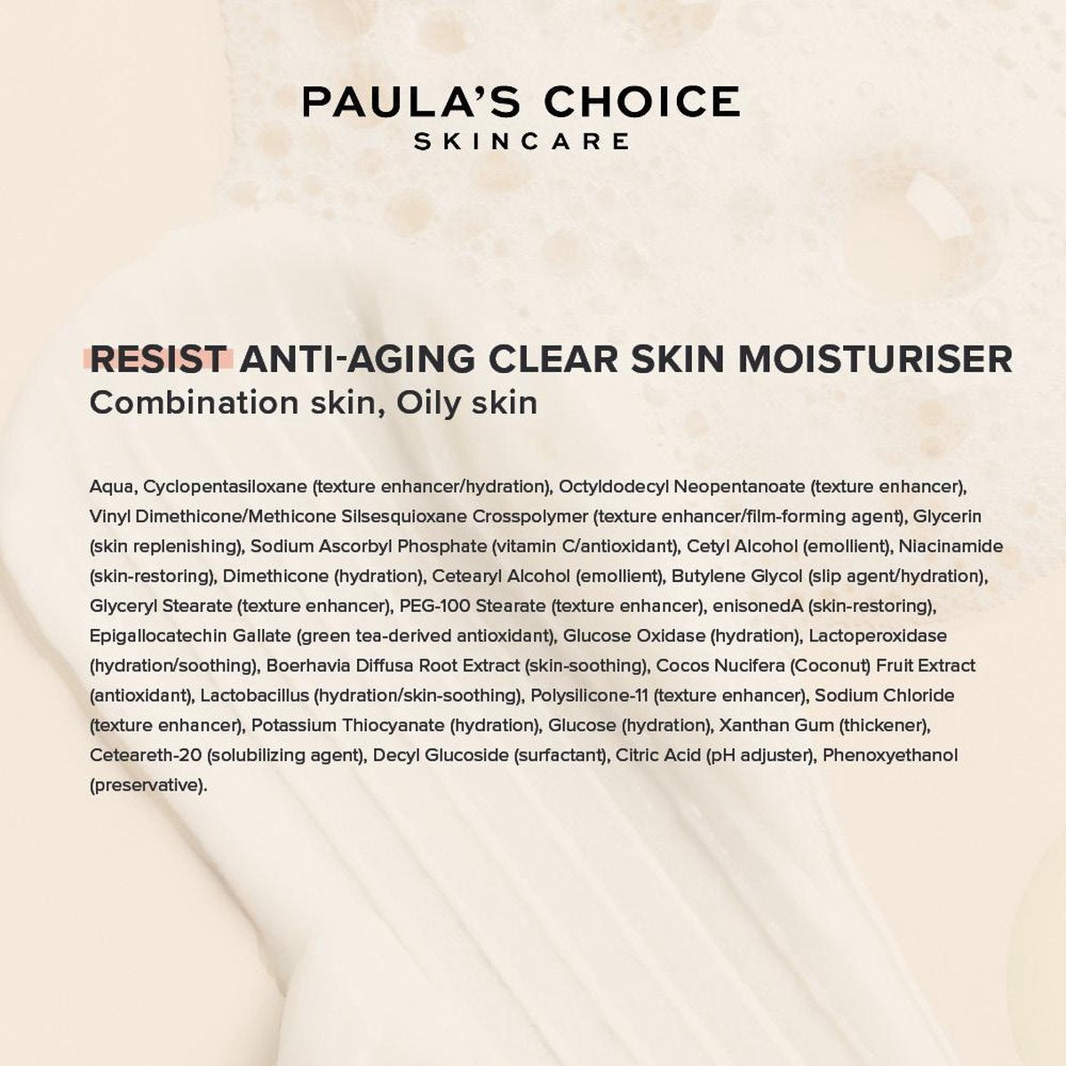 Paula’s Choice Resist Anti-Aging Skin Nachtcrème combi/vette huid